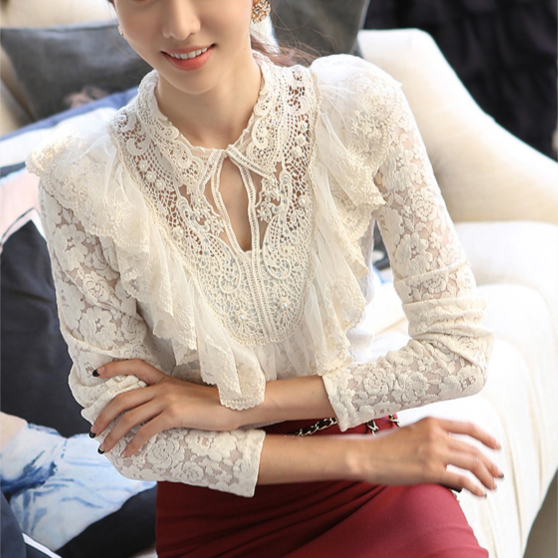 Vintage Style Lace Shirt A015 on Luulla